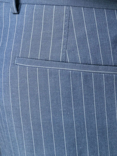 Brunello Cucinelli Pinstripe-pattern Straight Trousers In Blue