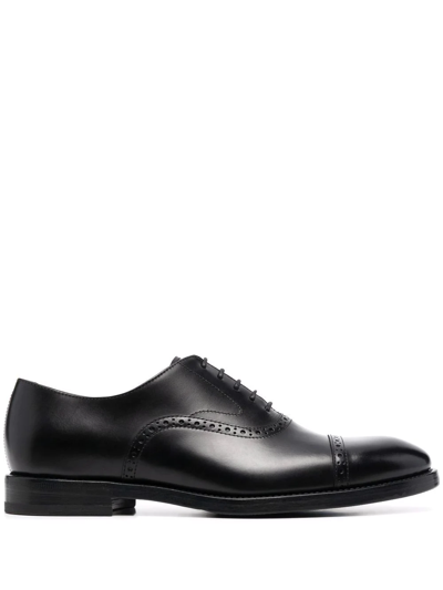 Shop Brunello Cucinelli Brogue Lace-up Leather Shoes In Black