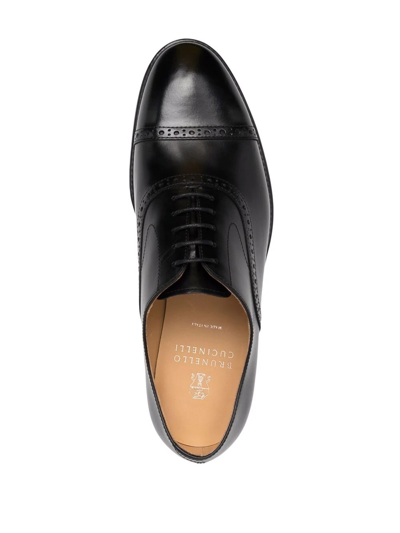 Brunello Cucinelli Brogue Lace-up Leather Shoes In Black