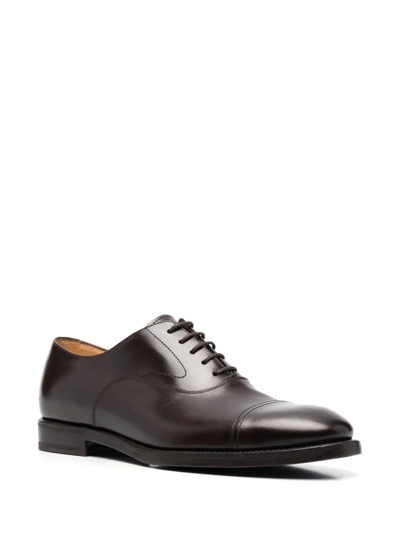 Brunello Cucinelli Lace-up Leather Oxford Shoes In Brown