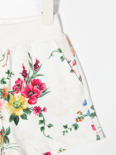 Shop Monnalisa Floral-print Shorts In White