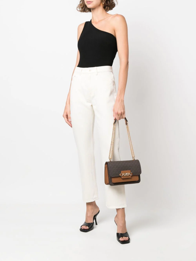 Michael Michael Kors Logo-print Front-flap Shoulder Bad In Brown