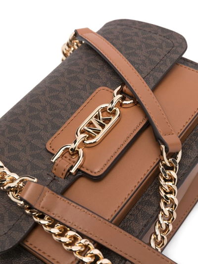 Michael Michael Kors Logo-print Front-flap Shoulder Bad In Brown