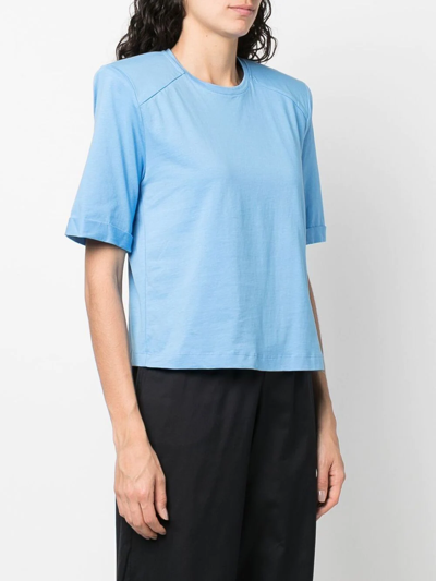 Shop Federica Tosi Structured Shoulder T-shirt In 蓝色