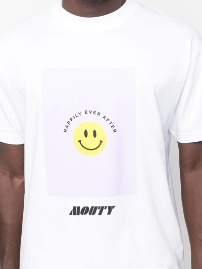 Shop Mouty Slogan-print T-shirt In White