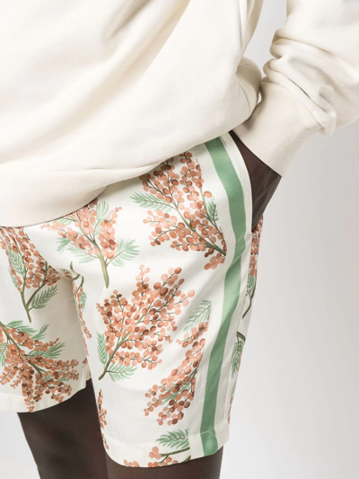 Shop Mouty Floral-print Track Shorts In Neutrals