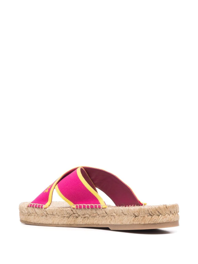 Shop Off-white Logo-strap Espadrille Sandals In Pink