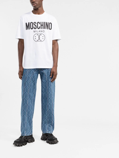 Shop Moschino Logo-print T-shirt In White