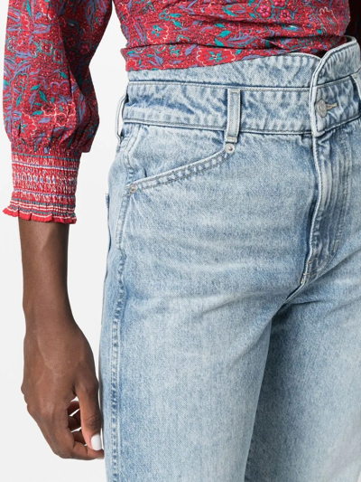 Shop Veronica Beard High-waisted Straight Jeans In Blue