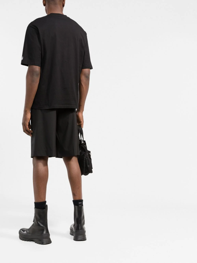 Shop Neil Barrett Nature-embroidered T-shirt In Black