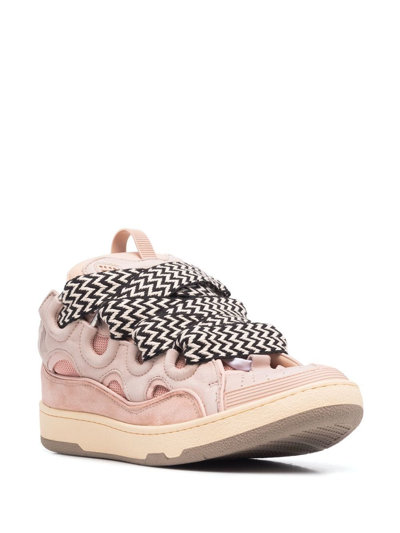 Shop Lanvin Chunky Lace-up Sneakers In Pink