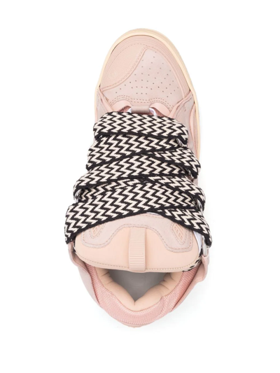 Shop Lanvin Chunky Lace-up Sneakers In Pink