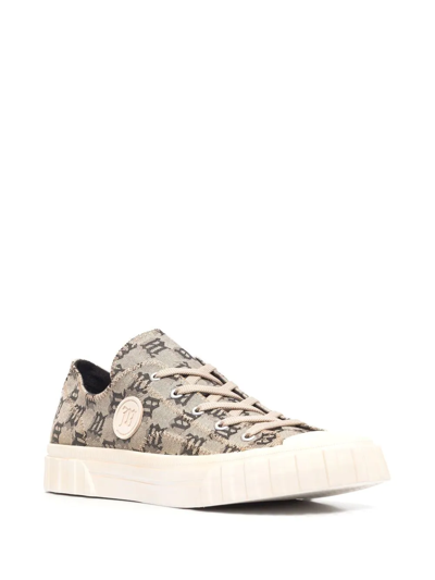 Shop Misbhv Monogram Lace-up Sneakers In Neutrals