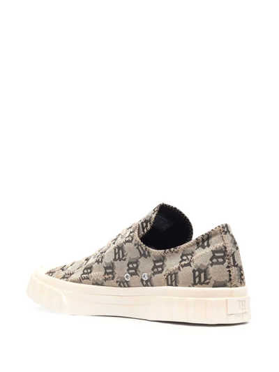 Shop Misbhv Monogram Lace-up Sneakers In Neutrals