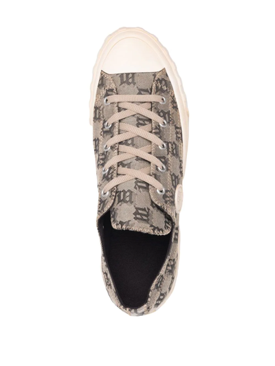 Shop Misbhv Monogram Lace-up Sneakers In Neutrals