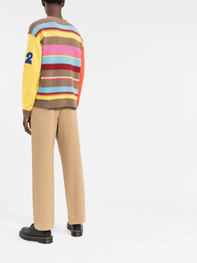 Shop Dsquared2 Striped-knit Jumper In Yellow