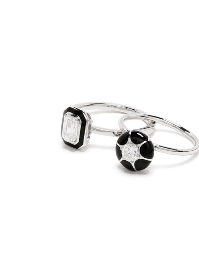 Selim Mouzannar 18kt White Gold Mina Diamond Ring Set In Silver