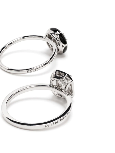 Selim Mouzannar 18kt White Gold Mina Diamond Ring Set In Silver