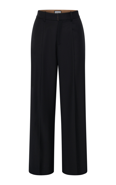 Shop Beare Park Relaxed Pleated Wool Pants In Black