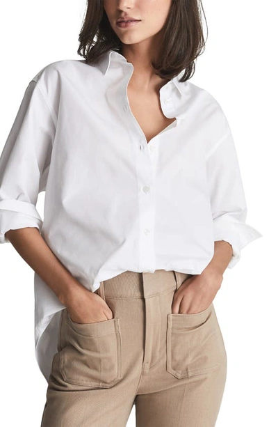 Shop Reiss Jenny Cotton Button-up Shirt In White