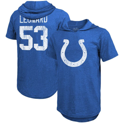 Shop Industry Rag Fanatics Branded Shaquille Leonard Royal Indianapolis Colts Player Name & Number Tri-blend Hoodie T-