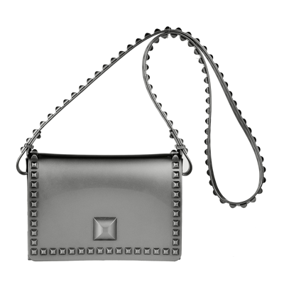 Shop Carmen Sol Graziella Flap Crossbody In Gunmetal