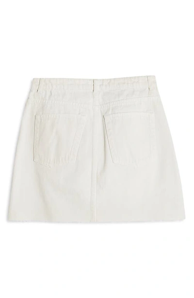 Shop Topshop High Waist Raw Hem Denim Skirt In White