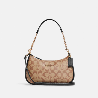 Coach Outlet Teri Shoulder Bag In Signature Canvas In Brown | ModeSens