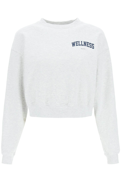 Shop Sporty And Rich Wellness Cropped Sweatshirt In Grey