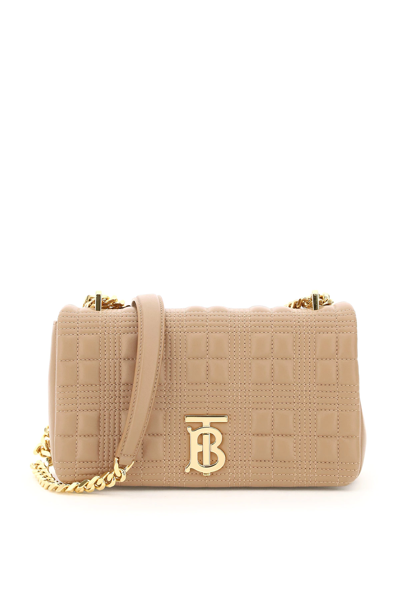 Shop Burberry Lola Small Bag In Quilted Leather In Beige