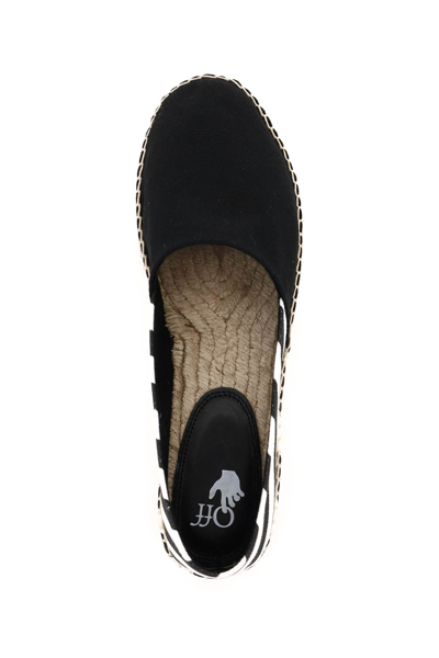 Shop Off-white Striped Espadrillas In Black,white