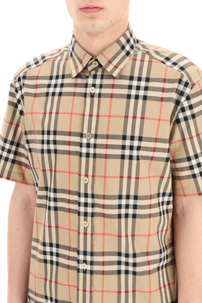 Shop Burberry Caxton Shirt Vintage Check In Beige,black,red