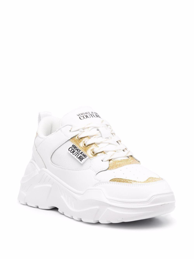 Shop Versace Jeans Women's White Leather Sneakers