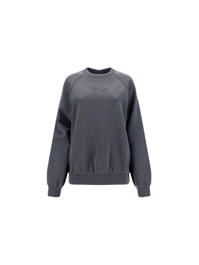 Shop Prada Women's Grey Other Materials Sweatshirt