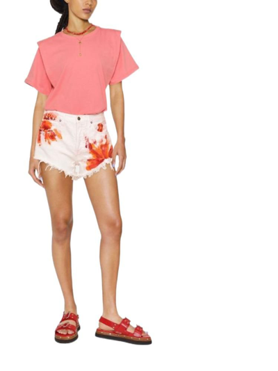 Shop Alanui Women's Pink Cotton Shorts
