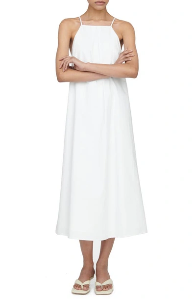 Shop Anine Bing Bree Halter Neck Cotton Dress In White
