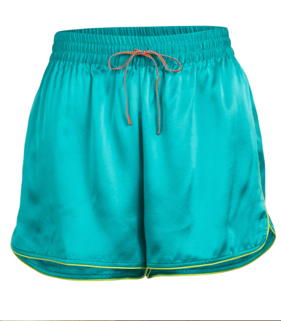 Shop Dannijo Neon Turquoise Bowling Shorts