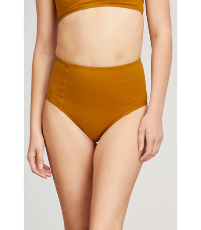 Shop Ulla Johnson Zahara Bikini Bottom In Olive In Brown