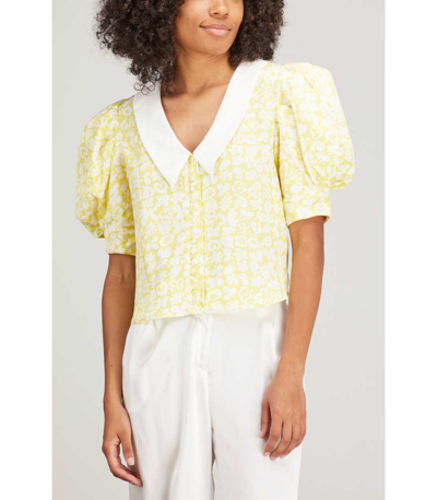 Shop Rohe Mima Blouse In Printed Flower Paper Cut In Multi