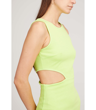 Shop Victor Glemaud Sleeveless Dress In Neon Green
