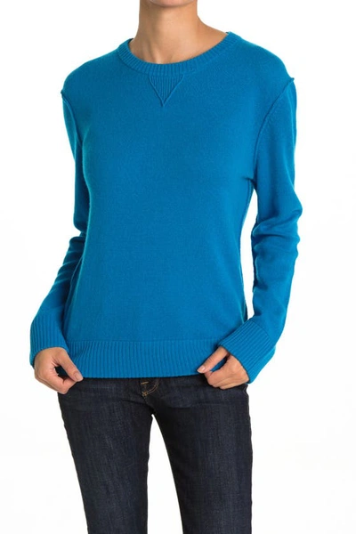 Shop 525 America Cashmere Relaxed Sweatshirt In Electric Teal