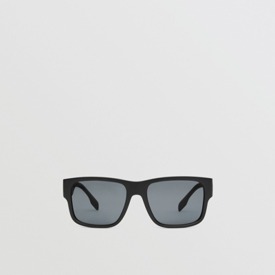 Shop Burberry Logo Detail Square Frame Sunglasses In Black