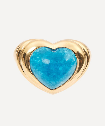 Shop Missoma 18ct Gold Plated Brass Blue Quartz Jelly Heart Ring