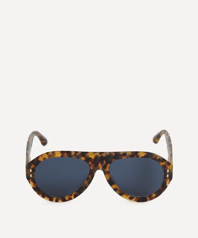 Shop Isabel Marant Chunky Aviator Sunglasses In Black