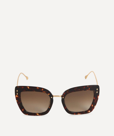 Shop Isabel Marant Tortoiseshell Butterfly Sunglasses In Brown
