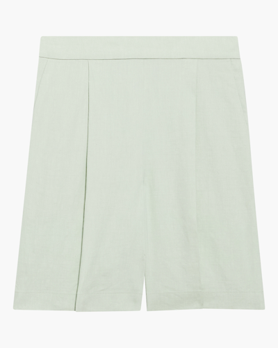 Shop Theory Pleated Pull-on Shorts In Mint