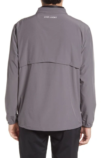 Shop Black Clover Quarter Jack Half Zip Pullover In Charcoal/ Black/ White