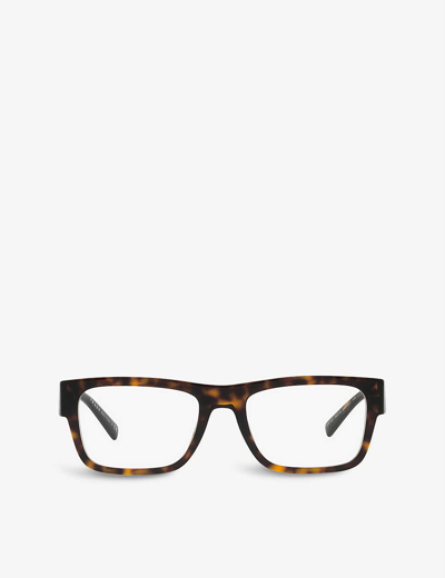 Shop Prada Women's Brown Pr 15yv Acetate Square-frame Glasses