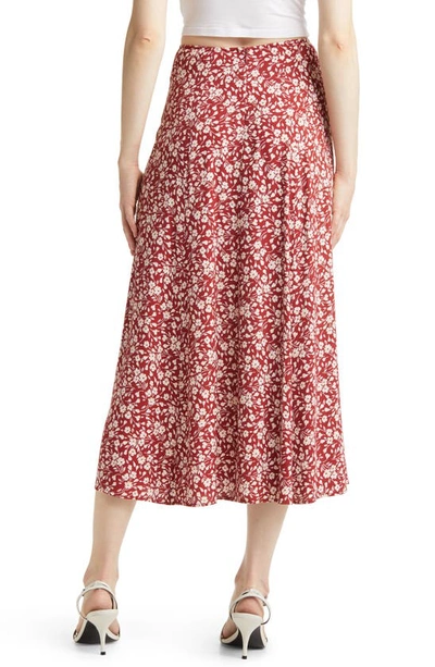 Shop Reformation Zoe Side Slit Midi Skirt In Flower Girl