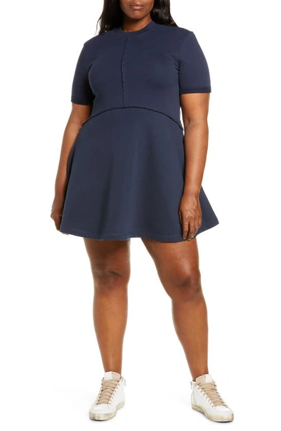 Sweaty Betty Revive Cotton Blend T-shirt Dress In Navy Blue
